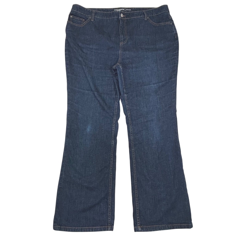 Liz Claiborne Jackie Dark Wash Bootcut Jeans Womens 20W Plus Size Blue Denim